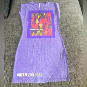 ASYOU Sleeveless Split Hem Dress with graphic